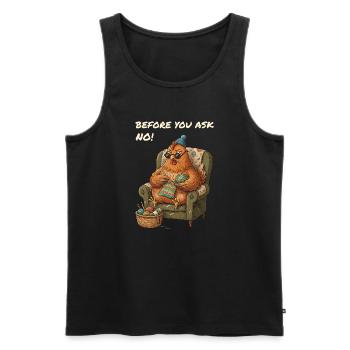 Funny Saying Chicken Crochets - Men's Premium Organic Tank Top - black - Front - AI Model Male 178 light (178cm)