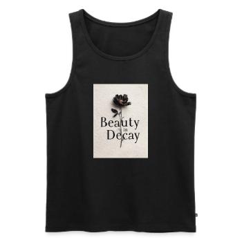Beauty in Decay: Flower in Decay - Men's Premium Organic Tank Top - black - Front - AI Model Male 178 light (178cm)