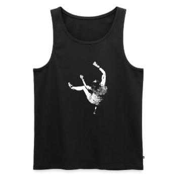 Climbing motif for dark products - Men's Premium Organic Tank Top - black - Front - Michal (187cm)