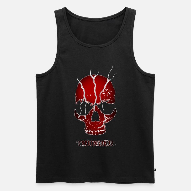 BIRD Original – Red Thunder Skull - Männer Premium Bio Tank Top - Schwarz