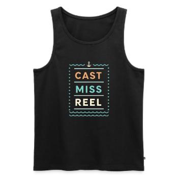 Miss Reel Nautical Pastel - Männer Premium Bio Tank Top - Schwarz - Vorne - AI Model Male 178 light (178cm)