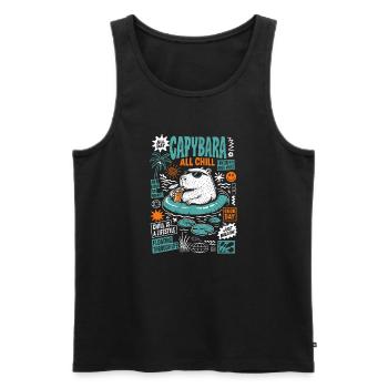 Capybara All Chill Funny Animal - Männer Premium Bio Tank Top - Schwarz - Vorne - AI Model Male 178 light (178cm)