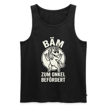 Einhorn Onkel Familie Lustig - Männer Premium Bio Tank Top - Schwarz - Vorne - Michal (187cm)