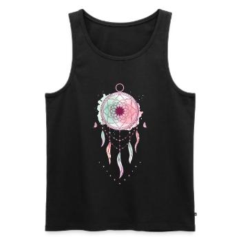 Spiritualität Meditation Heilige Geometrie Lotus - Männer Premium Bio Tank Top - Schwarz - Vorne - Michal (187cm)