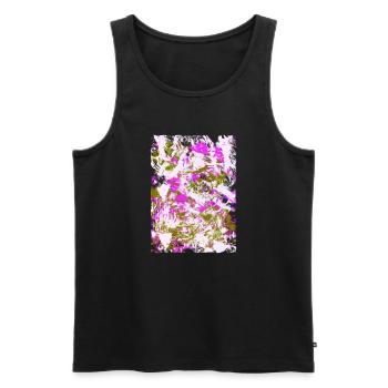 Tourbillon Tie-Dye Rosé néon - Débardeur bio Premium Homme - noir - Devant - Michal (187cm)