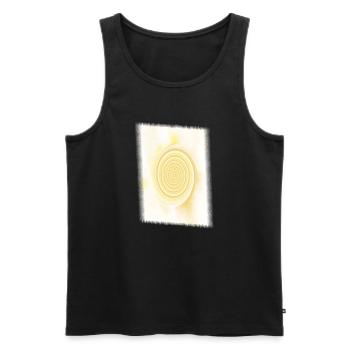 Yellow Spiral Solar Circle - Men's Premium Organic Tank Top - black - Front - Michal (187cm)
