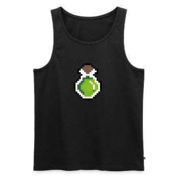 Drank green pixels - Men's Premium Organic Tank Top - black - Front - AI Model Male 178 light (178cm)