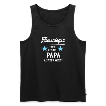 Fliesenleger Bester Papa Vatertag Geburtstag - Männer Premium Bio Tank Top - Schwarz - Vorne - Michal (187cm)