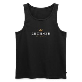 Logo original de la famille Lechner - Débardeur bio Premium Homme - noir - Devant - Michal (187cm)