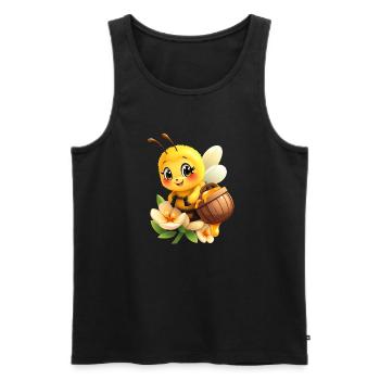 Costume d’abeille Miel Apiculteur Cadeau Mignon Abeille - Débardeur bio Premium Homme - noir - Devant - AI Model Male 178 light (178cm)
