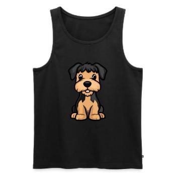 Airedale Terrier Hund Niedlich - Männer Premium Bio Tank Top - Schwarz - Vorne - Michal (187cm)