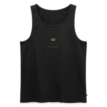 Logo original de la famille Schmunk - Débardeur bio Premium Homme - noir - Devant - Michal (187cm)