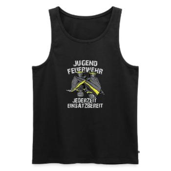 Jederzeit einsatzbereit - Männer Premium Bio Tank Top - Schwarz - Vorne - Michal (187cm)