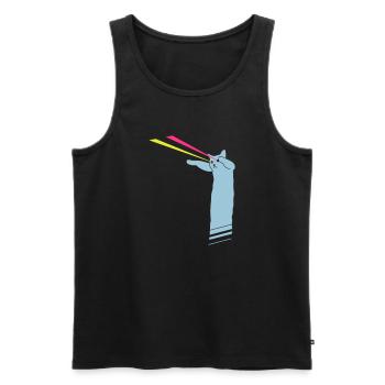 LaserLolCat - Men's Premium Organic Tank Top - black - Front - AI Model Male 178 light (178cm)