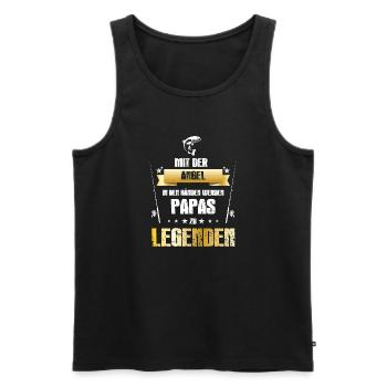 Angeln! Fischen! lustig! Papa! - Männer Premium Bio Tank Top - Schwarz - Vorne - Michal (187cm)