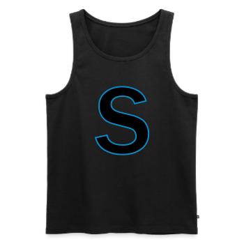 letter s vector - Men's Premium Organic Tank Top - black - Front - AI Model Male 178 light (178cm)