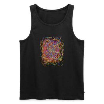 Chaos Farben - Männer Premium Bio Tank Top - Schwarz - Vorne - Michal (187cm)