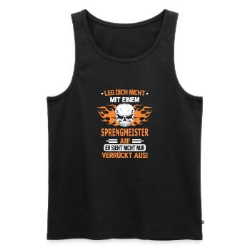 SPRENGMEISTER - Männer Premium Bio Tank Top - Schwarz - Vorne - Michal (187cm)