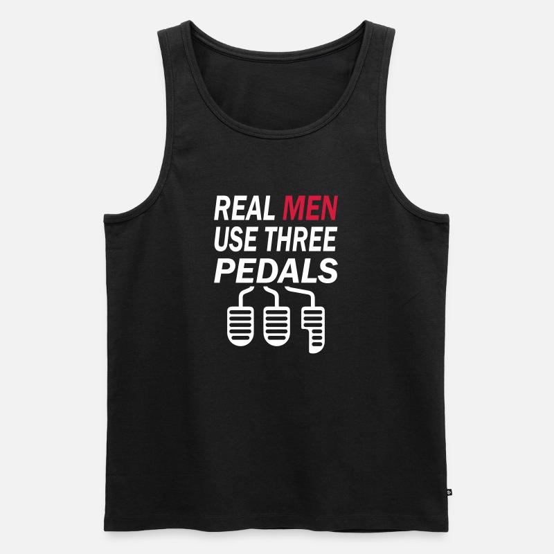 Real Men Three Pedals - Männer Premium Bio Tank Top - Schwarz