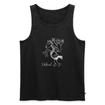 Pferd, Fährt - Männer Premium Bio Tank Top - Schwarz - Vorne - Michal (187cm)