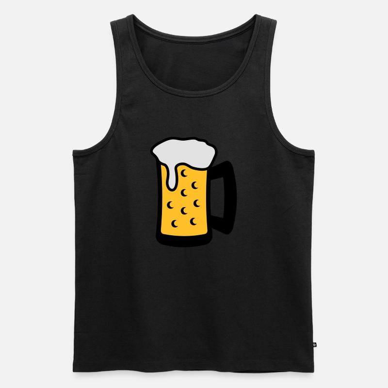 Beer Glas - Männer Premium Bio Tank Top - Schwarz