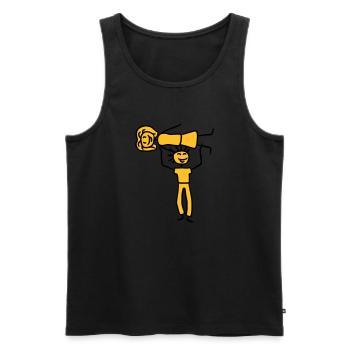 Strong man about a woman who wears pair - Men's Premium Organic Tank Top - black - Front - Michal (187cm)
