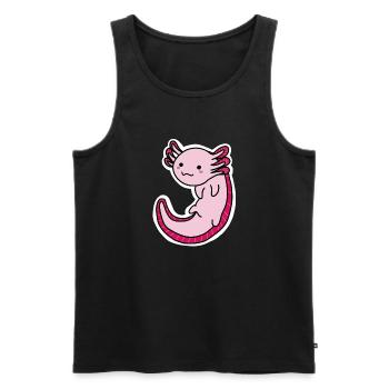 petit axolotl - Débardeur bio Premium Homme - noir - Devant - Michal (187cm)