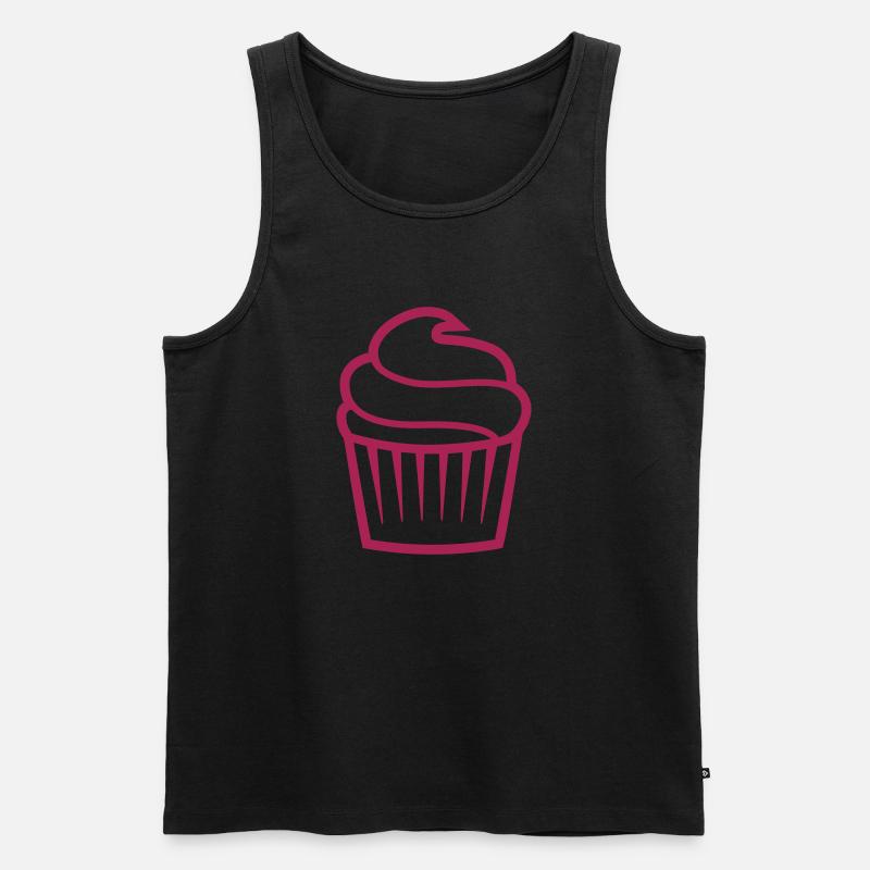 Cupcake einfarbig - Männer Premium Bio Tank Top - Schwarz