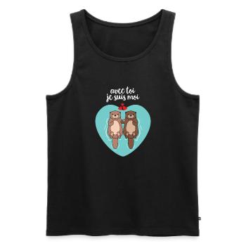 Avec To Je Suis Moi - Cute Otter Couple - Débardeur bio Premium Homme - noir - Devant - Michal (187cm)