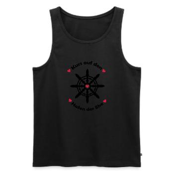 kurs_auf_den_hafen_der_ehe_002 - Männer Premium Bio Tank Top - Schwarz - Vorne - AI Model Male 178 light (178cm)
