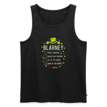 St. Patrick's Day T Shirt Blarney Pub Quiz - Männer Premium Bio Tank Top - Schwarz - Vorne - Michal (187cm)