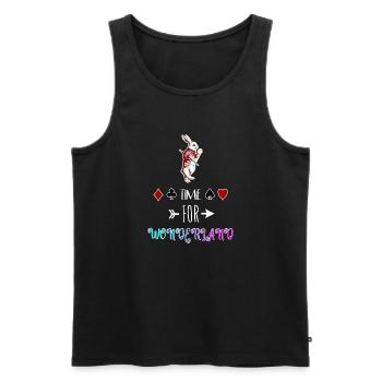 Il est temps pour le pays des merveilles - Débardeur bio Premium Homme - noir - Devant - AI Model Male 178 light (178cm)