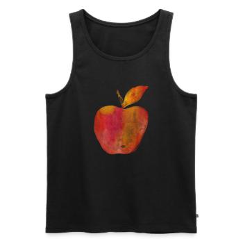 Red Apple Painted Watercolor Art Watercolor Red - Men's Premium Organic Tank Top - black - Front - AI Model Male 178 light (178cm)