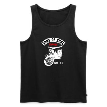 Simson Schwalbe Moped KR 51 - Männer Premium Bio Tank Top - Schwarz - Vorne - Michal (187cm)