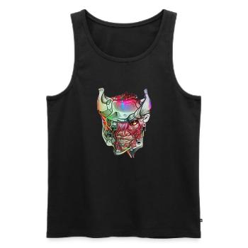 Cyborg Demon - Men's Premium Organic Tank Top - black - Front - AI Model Male 178 light (178cm)