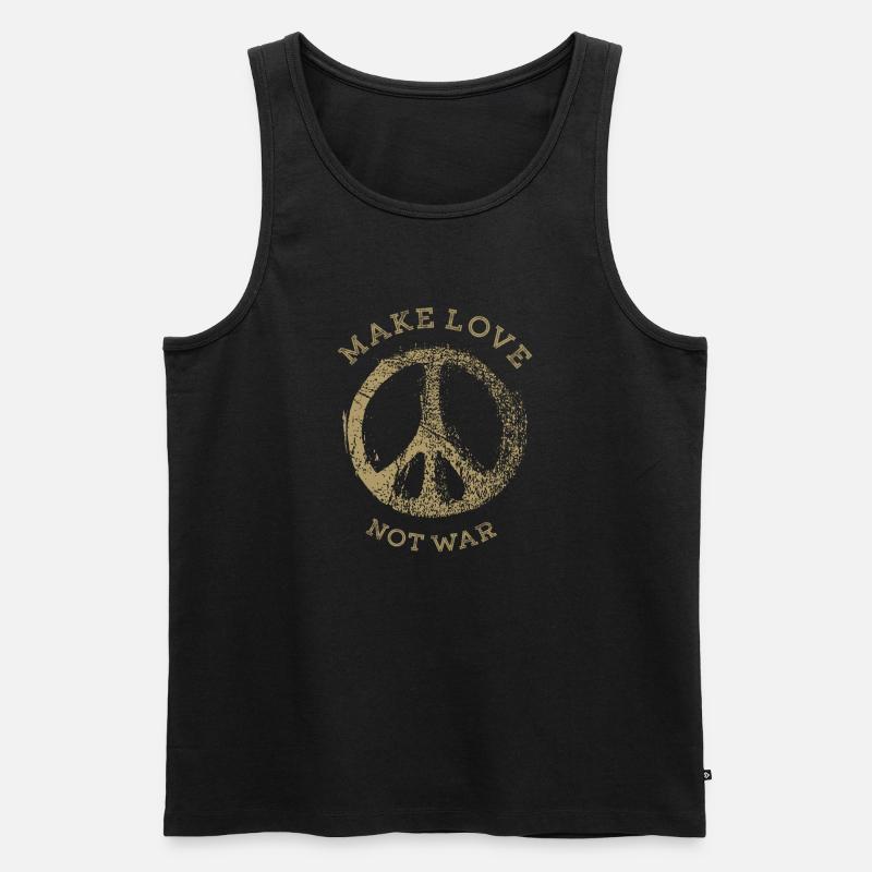 Make Love Not War ☮️ - Männer Premium Bio Tank Top - Schwarz