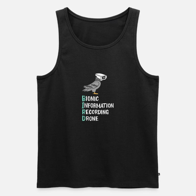 Vögel sind nicht real - Männer Premium Bio Tank Top - Schwarz