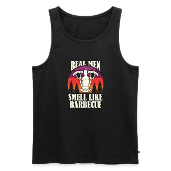 Real men barbeque - Men's Premium Organic Tank Top - black - Front - Michal (187cm)