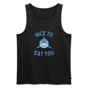 nice to eat you - Débardeur bio Premium Homme - noir - Devant - Michal (187cm)