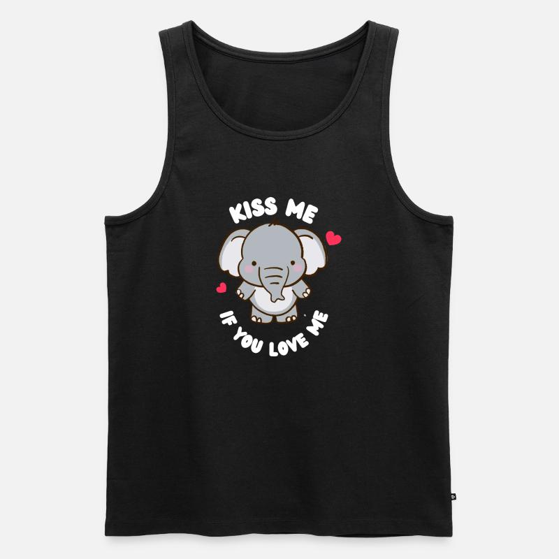 süßes Kinderdesign mit Elefant - Männer Premium Bio Tank Top - Schwarz