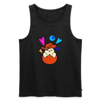 Cowboy Love Funny - Men's Premium Organic Tank Top - black - Front - AI Model Male 178 light (178cm)