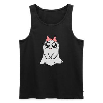 Comic Little Ghost Girl - Men's Premium Organic Tank Top - black - Front - AI Model Male 178 light (178cm)