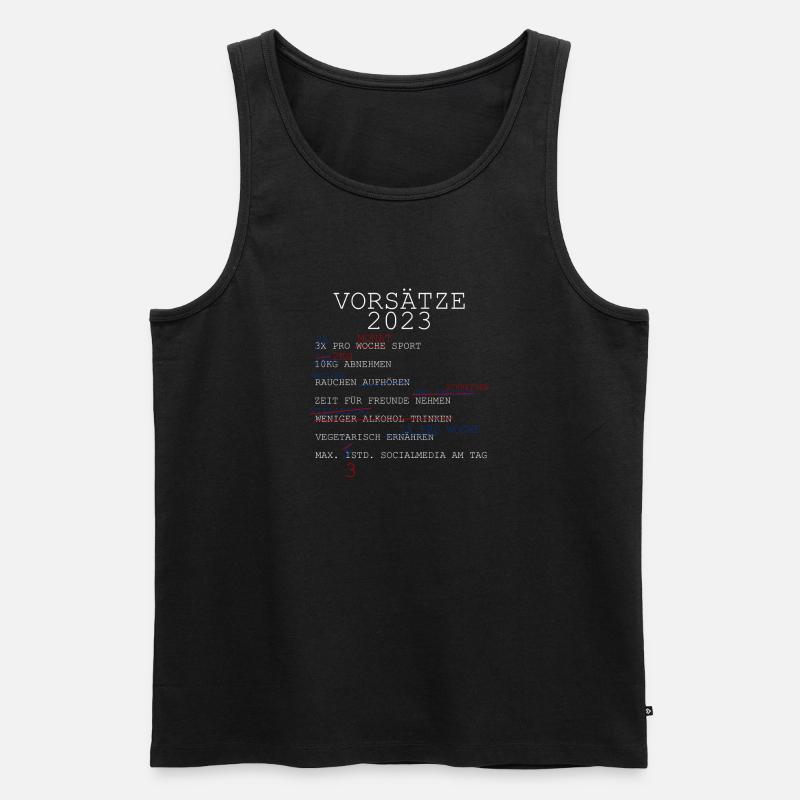 vorsätze 2023 - Männer Premium Bio Tank Top - Schwarz