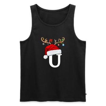 Brief U Weihnachtsmütze - Männer Premium Bio Tank Top - Schwarz - Vorne - Michal (187cm)