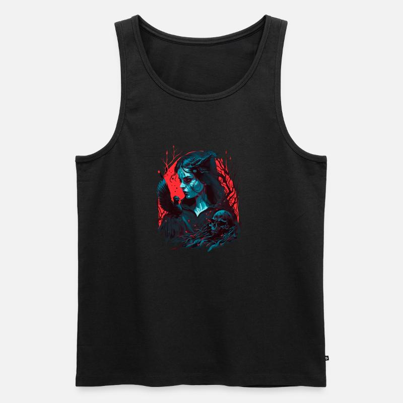 Dunkles Mädchen - Männer Premium Bio Tank Top - Schwarz