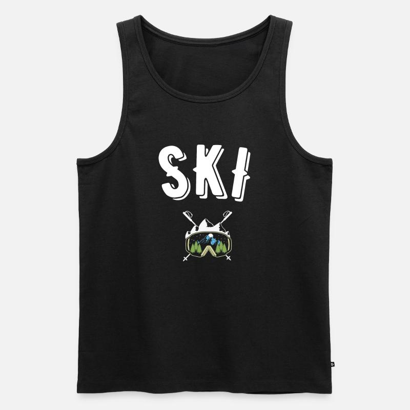 Ski - Männer Premium Bio Tank Top - Schwarz