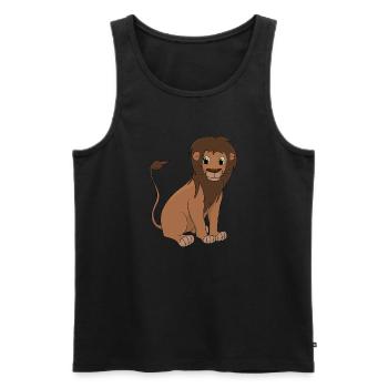 Leo der Löwe - Männer Premium Bio Tank Top - Schwarz - Vorne - Michal (187cm)