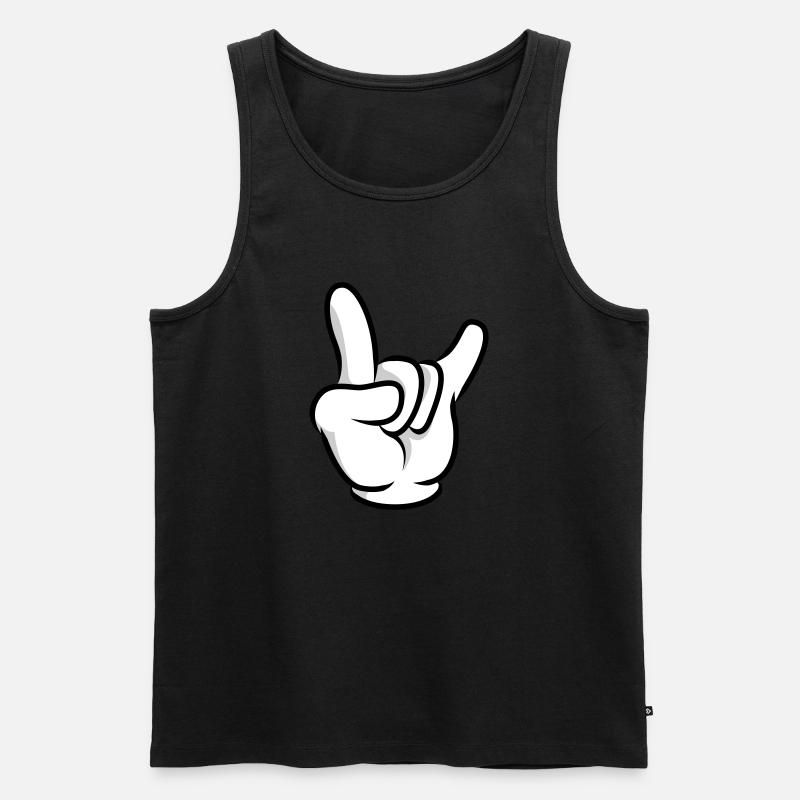 hand symbol - Männer Premium Bio Tank Top - Schwarz