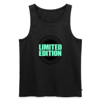 Limited Edition - Men's Premium Organic Tank Top - black - Front - AI Model Male 178 light (178cm)
