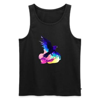 Budgerigar cockatiel bird owner bird - Men's Premium Organic Tank Top - black - Front - AI Model Male 178 light (178cm)